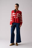 Hold the Line Cardigan - Flame Stripe
