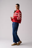Hold the Line Cardigan - Flame Stripe