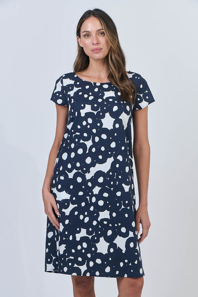 Linen Shift Dress - Ink Barnacles
