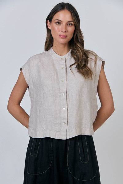 Button Front Blouse - Dune
