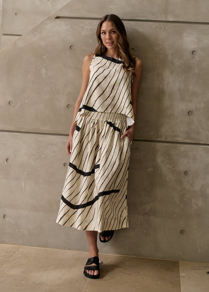 Shirred Waist Skirt - Isobars