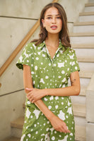 Boxy Collared Blouse - Moss Barnacles