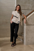 Cap Sleeve Button Front Blouse - Isobars