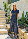 Wide Leg Cotton Pants - Ink