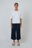 Wide Leg Cotton Pants - Ink
