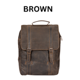 Leather Laptop Backpack - Melbourne Brown
