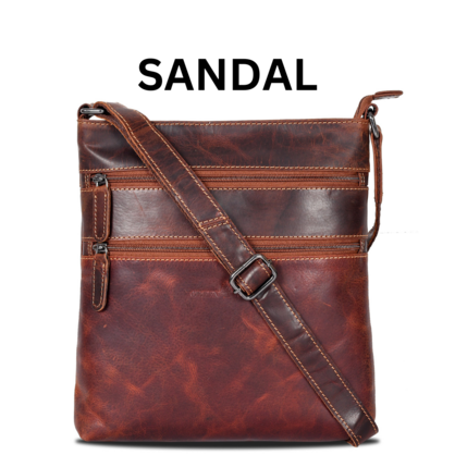 Leather Crossbody Bag - Sandal