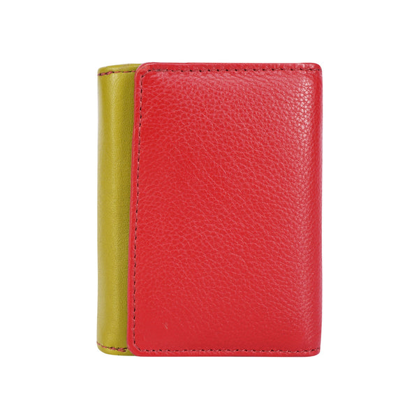 Cold Credit Debit Leather Card Holder - Red