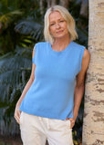 Amber Cotton Vest - Azure Blue
