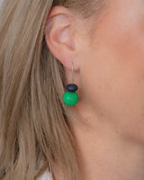 Resin Rock Drop Earrings - Emerald