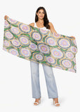 Artist Label Scarf -  Gumnuts  Leaves