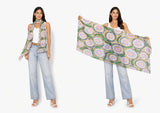 Artist Label Scarf -  Gumnuts  Leaves