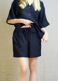 Eve Linen Shorts - Black