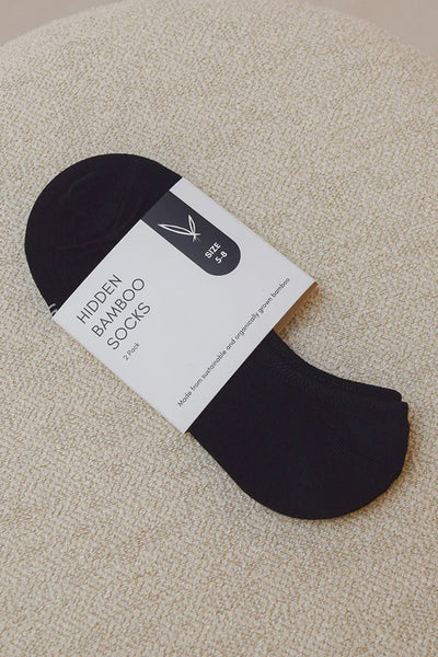 Hidden Bamboo Socks - Black 2 Pack