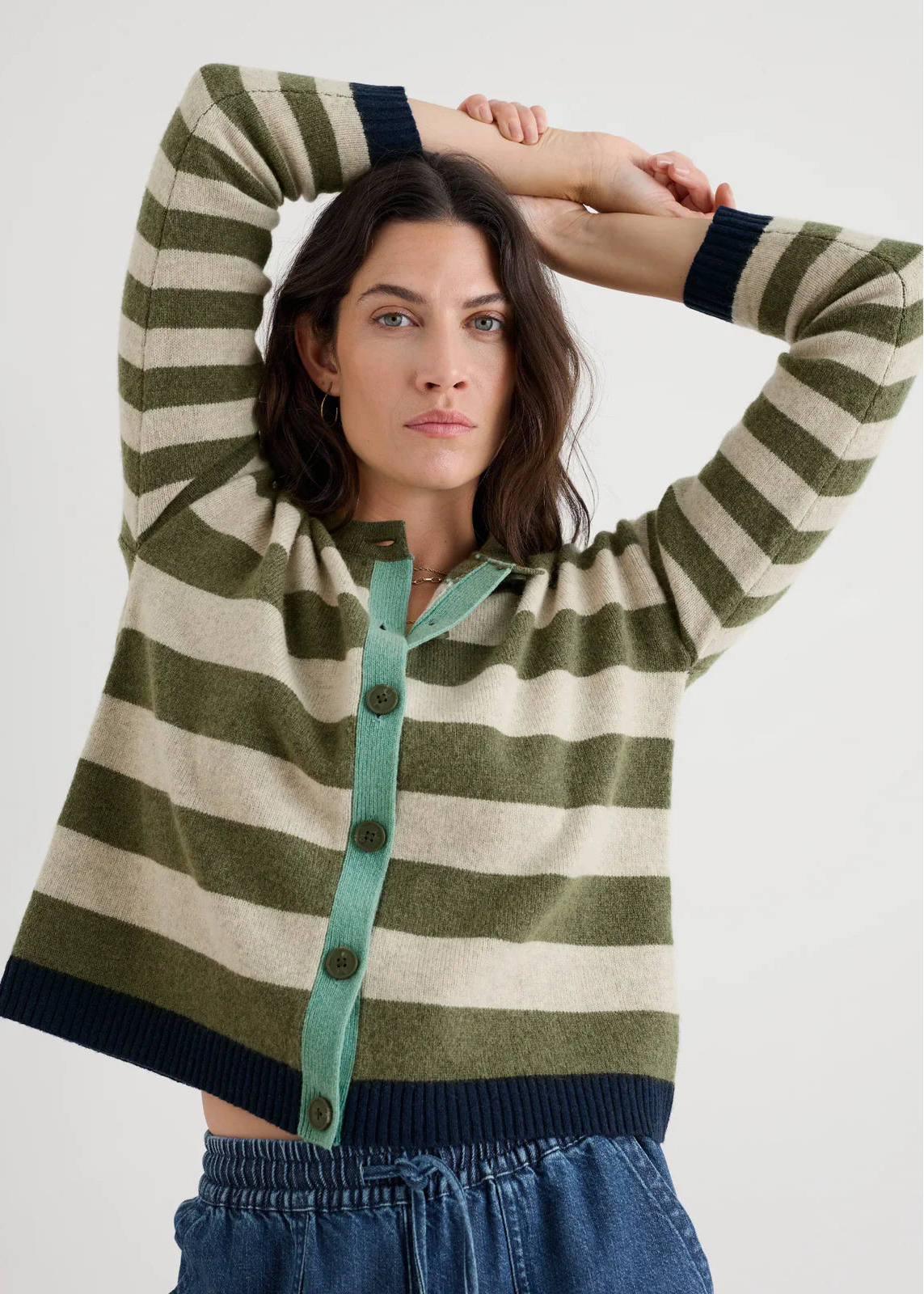 Pinwell Cardigan - Light Olive – Arabesque Springwood