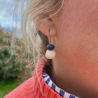 Resin Rock Drop Earrings - White