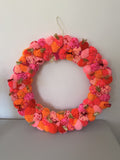 Pinks Pom Pom Wreath - 50 cm