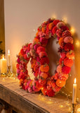 Pinks Pom Pom Wreath - 30 cm