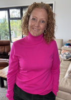 Rosie Essential Roll Neck Pullover - Fuchsia