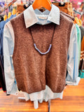 Zola Yak Crew Vest - Brown