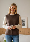 Zola Yak Crew Vest - Brown