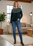 Josephine Merino/Cotton Yoke Crew - Cold Green