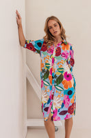 Bloom Burst Button Through Dress