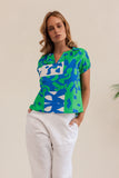 Puzzle Print Short Sleeve Top