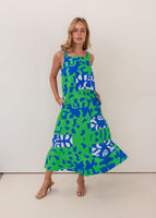Puzzle Print Square Neck Dress