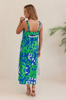 Puzzle Print Square Neck Dress