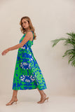 Puzzle Print Square Neck Dress