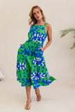 Puzzle Print Square Neck Dress