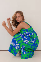 Puzzle Print Square Neck Dress