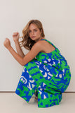 Puzzle Print Square Neck Dress