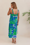 Puzzle Print Square Neck Dress