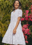 Keely Dress - White Embroidery