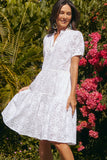 Keely Dress - White Embroidery