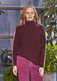 Reversible Cable Knit Merino Knit - Pinot/Rose Pink