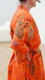 Protea Print Kimono - Orange
