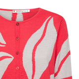 Leaf Organic Cotton Cardigan - Raspberry