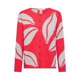 Leaf Organic Cotton Cardigan - Raspberry