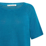 Lisa Linen Knit Tee - Turquoise