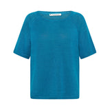 Lisa Linen Knit Tee - Turquoise