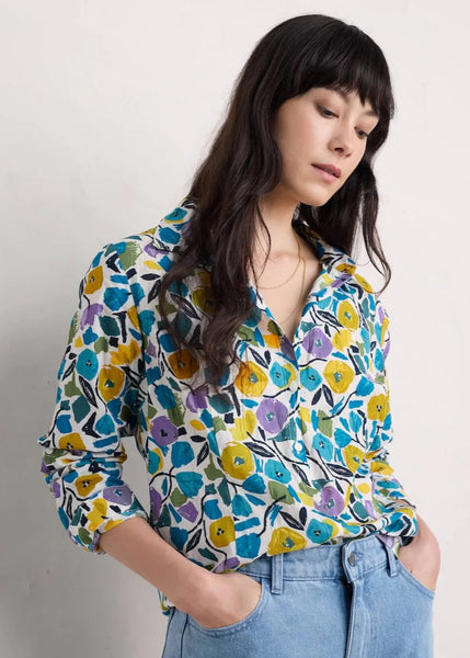 Larissa Shirt - Zennor Blooms Chalk