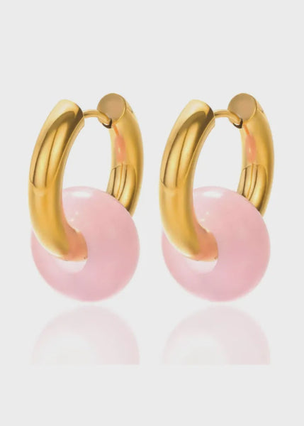 Astrid Hoop Earrings - Pink