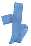 Long Rib Merino Wool Socks - Blue
