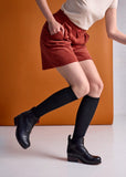 Long Rib Merino Wool Socks - Charcoal