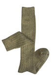 Long Rib Merino Wool Socks - Khaki