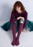 Long Rib Merino Wool Socks - Mauve