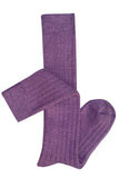 Long Rib Merino Wool Socks - Mauve